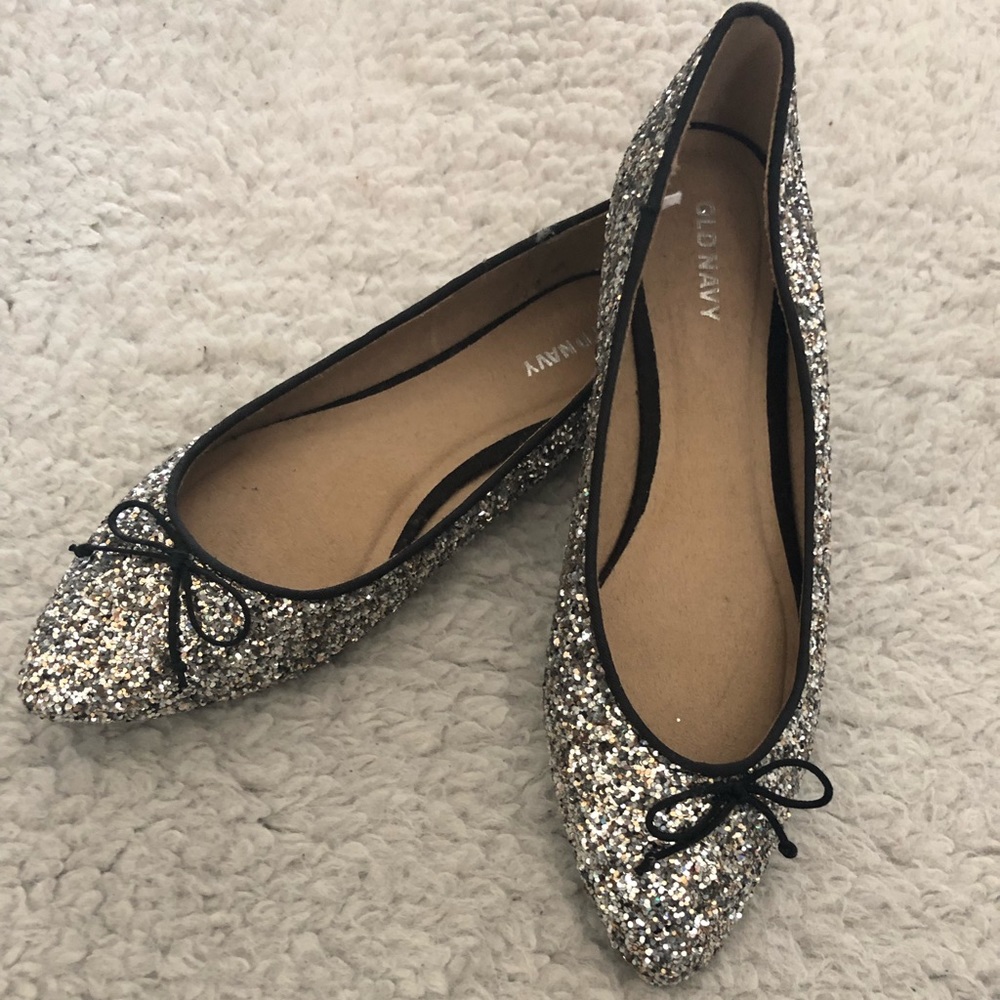 FINAL SALE Old Navy silver glitter flats